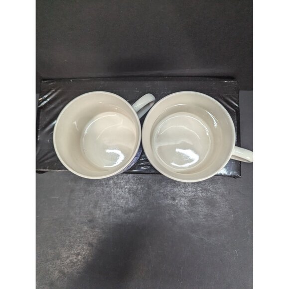 American Atelier At Home Asian Tonile 5025 Flat Coffee Cup Stoneware Set of 2 - Picture 8 of 10